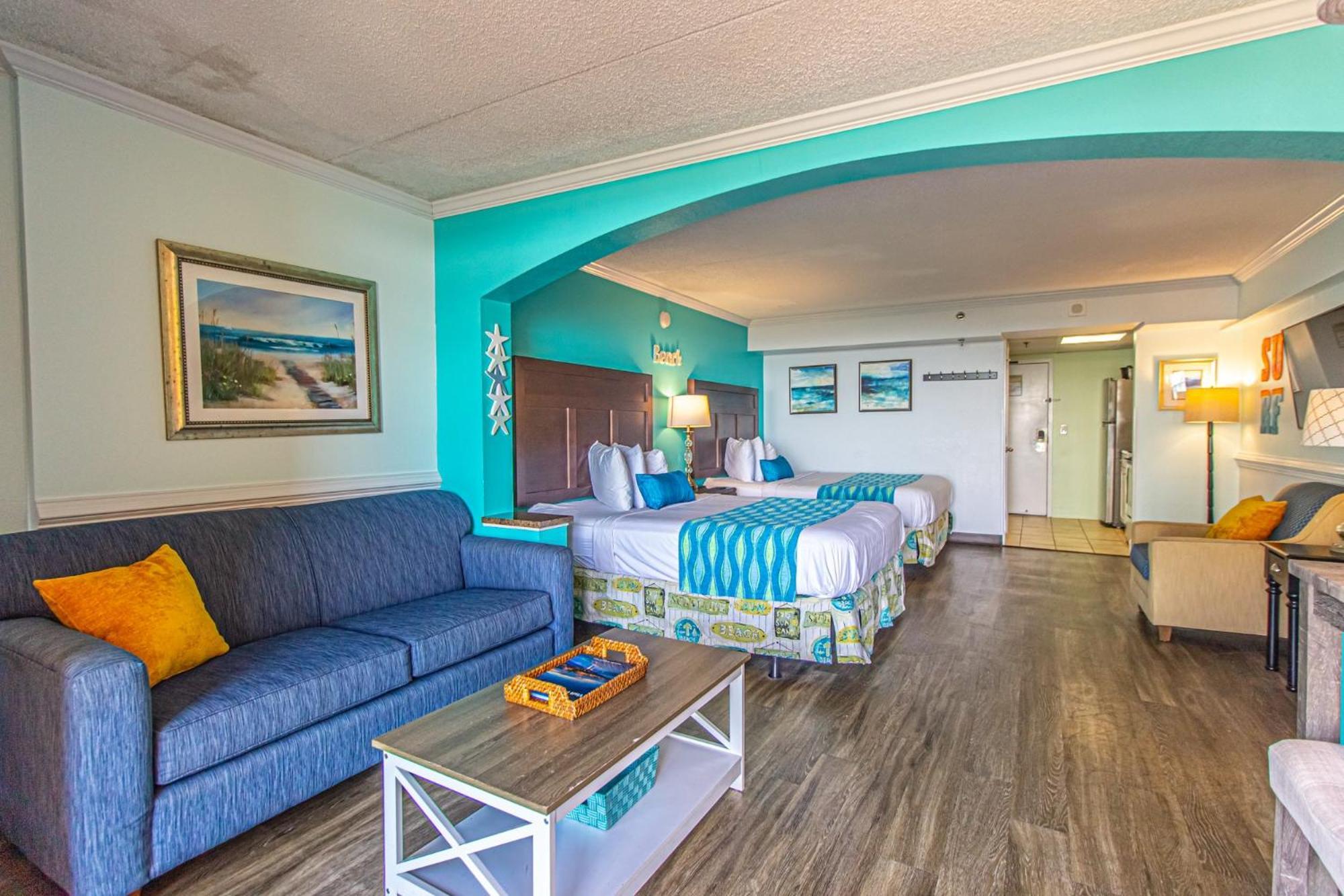 Oversized Ocean View Queen Suite With Beautiful Fireplace And Accents - Sleeps 4 Guests! Myrtle Beach Oda fotoğraf